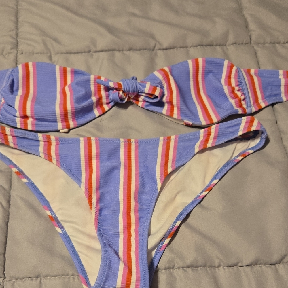 Shade & Shore Multicolor Striped Bikini